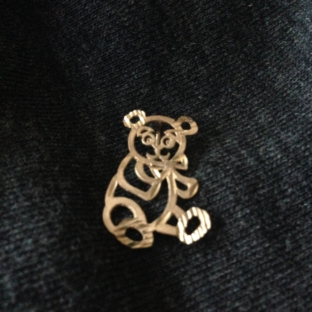 14K Gold Teddy Panda Bear Pendant Charm